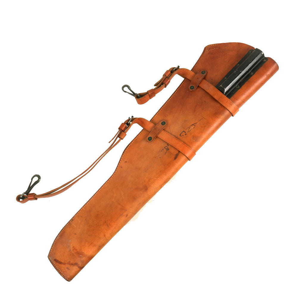 Original U.S. WWII M1 Garand Rifle Leather Jeep Scabbard With Securing Straps by BOYT - Dated 1942 Original Items