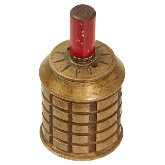 Original Japanese WWII Type 97 Inert Fragmentation Hand Grenade Converted to Victory Lighter with Cover - Body Stuffed with Wick