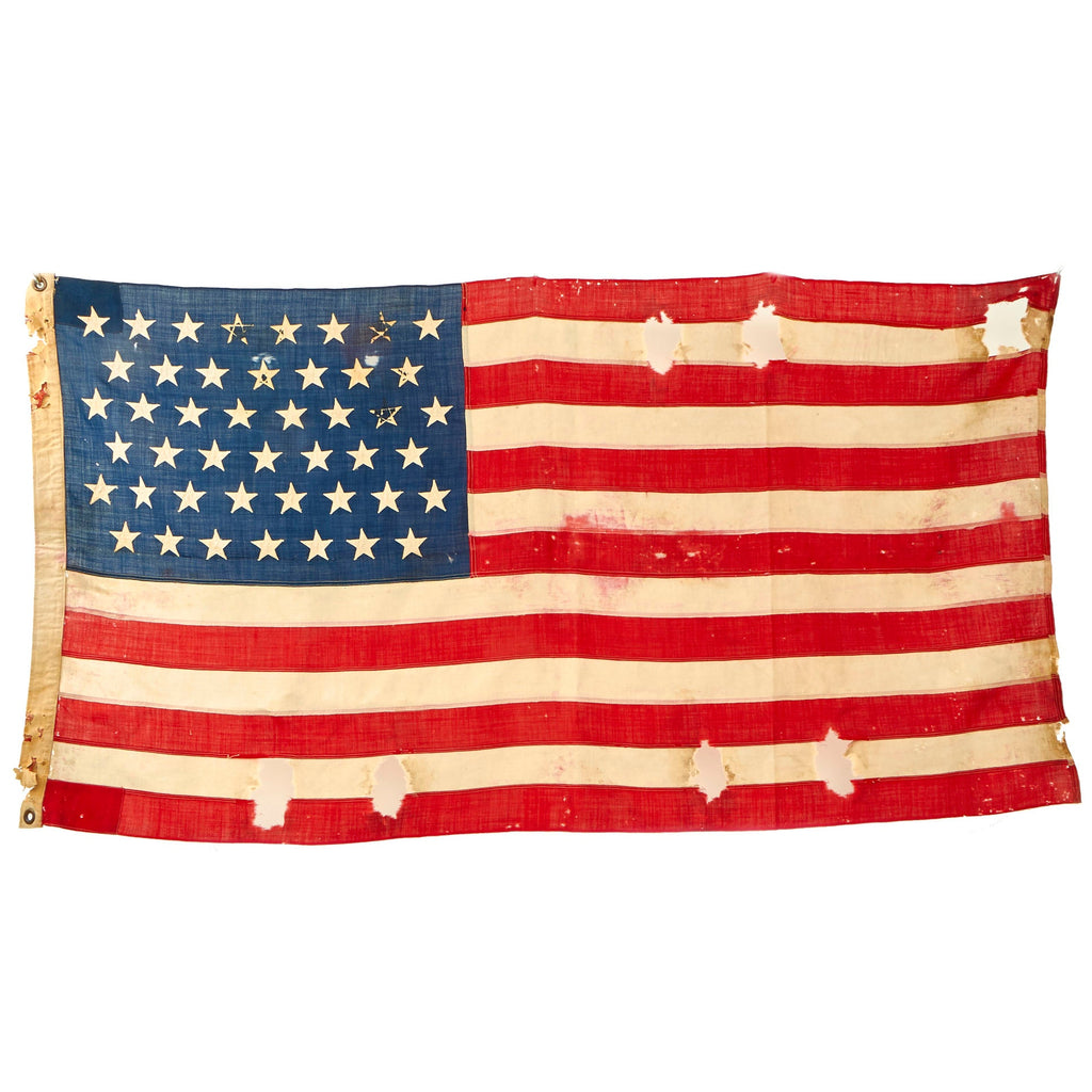 Original U.S. WWII Era 48 Star Wool Flag - 34 ½” x 67” Original Items