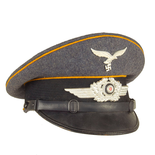 Original German Wwii Luftwaffe Flight Branch 56cm Em Nco Schirmmütze V 