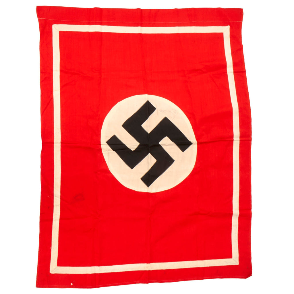 Original German WWII NSDAP National Socialist Party Podium Banner with Faded Issue Stamp - 39" x 31" Original Items