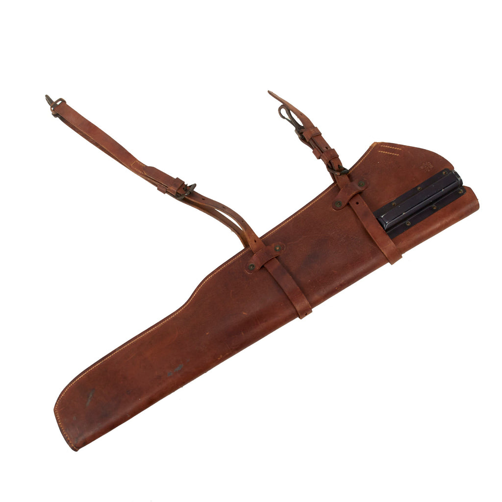 Original U.S. WWII M1 Garand Rifle Leather Jeep Scabbard With Securing Straps by Fulton L.G. Co - Dated 1943 Original Items