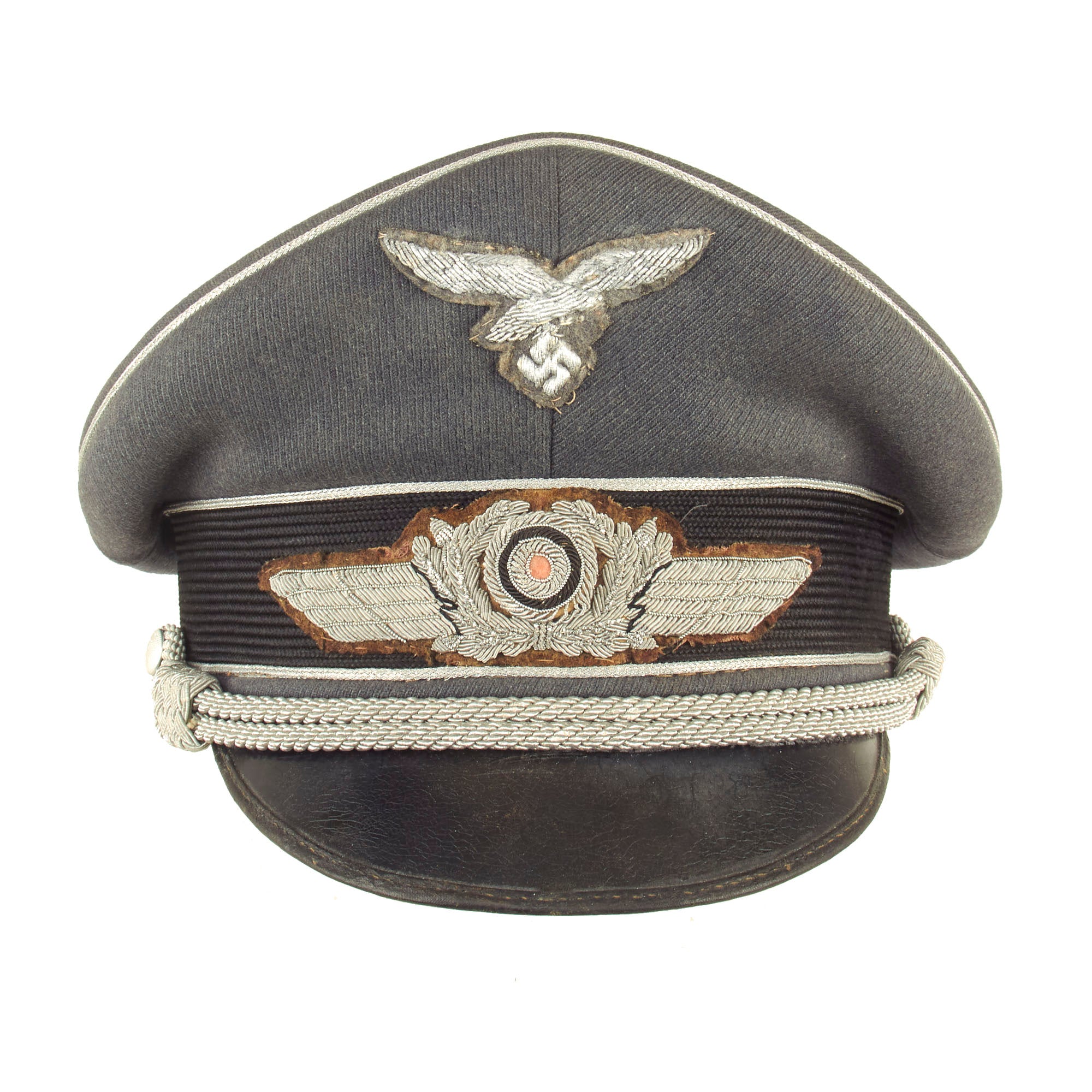 Original German WWII Luftwaffe Officer Schirmmütze Visor Crush Cap wit ...