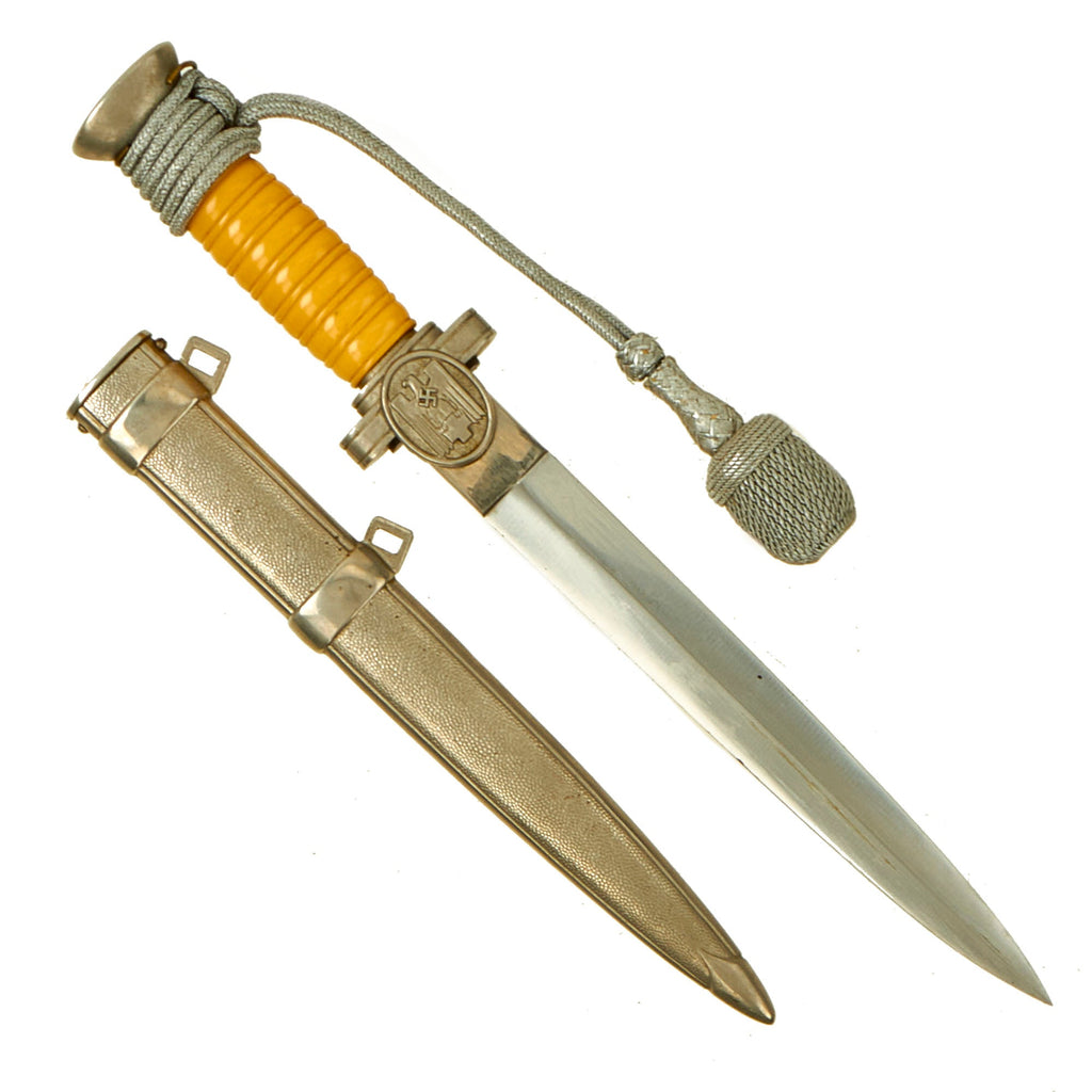 Original German WWII DRK Red Cross Officer's Dagger with Scabbard & Portepee - Deutsches Rotes Kreuz Original Items