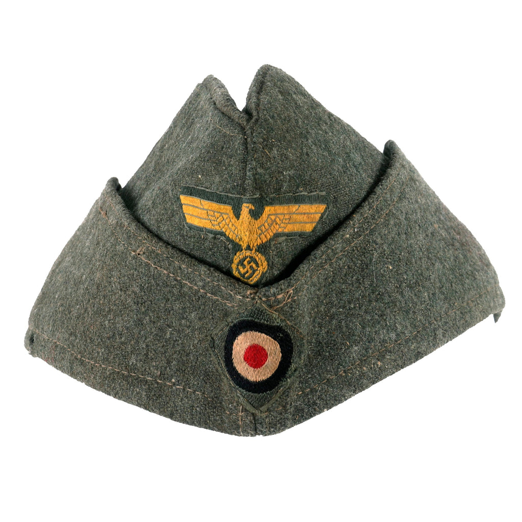 Original German WWII French made Kriegsmarine Coastal Artillery M38 Overseas Cap - size 56 Original Items