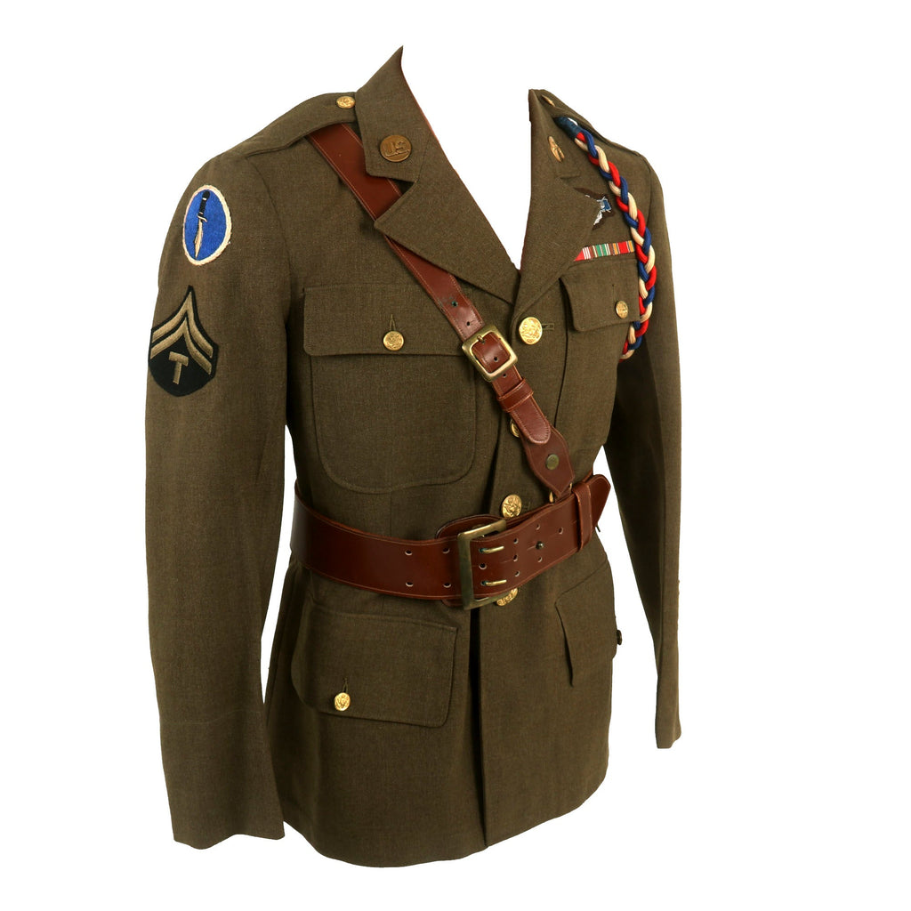 Original U.S. WWII First Special Service Force Commando Kiska Task Force (Operation Cottage)  Class-A Uniform Jacket With Sam Browne Belt Original Items
