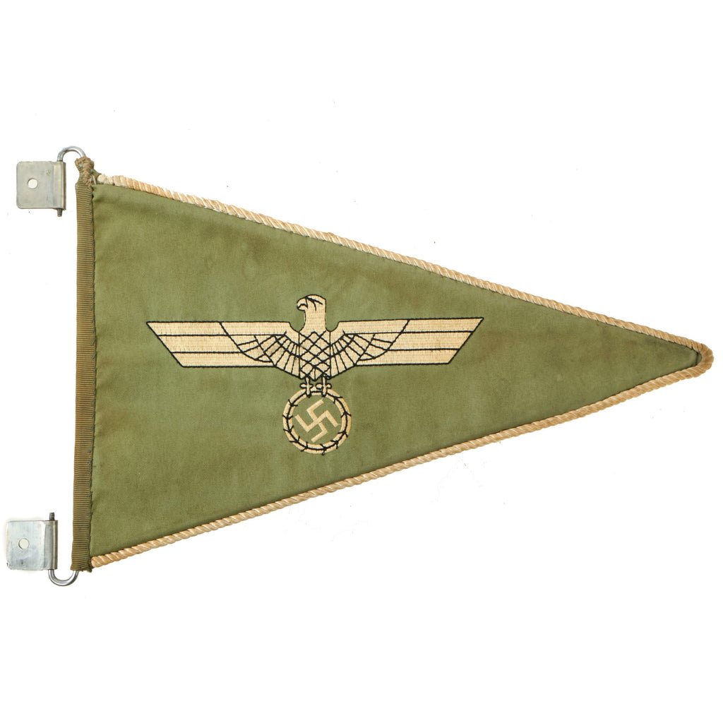 Original German WWII Army Heer Officer Rigid Vehicle Staff Car Pennant Flag - 8" x 13" Original Items