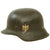 Original German WWII M42 Single Decal Army Heer Helmet with 54cm Liner & Partial Chinstrap - stamped EF62 Original Items