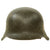 Original German WWII M42 Single Decal Army Heer Helmet with 54cm Liner & Partial Chinstrap - stamped EF62 Original Items