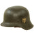 Original German WWII M42 Single Decal Army Heer Helmet with 54cm Liner & Partial Chinstrap - stamped EF62 Original Items