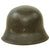 Original German WWII M42 Single Decal Army Heer Helmet with 54cm Liner & Partial Chinstrap - stamped EF62 Original Items