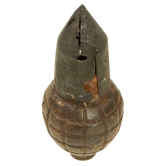 Original French WWI Inert Foug M1916 Inert Lemon Grenade with Cone Plug - Citron modèle 1916 Original Items