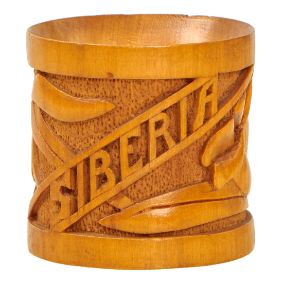 Original U.S. Siberian Expedition Wooden Trench Art Napkin Ring Souvenir Original Items