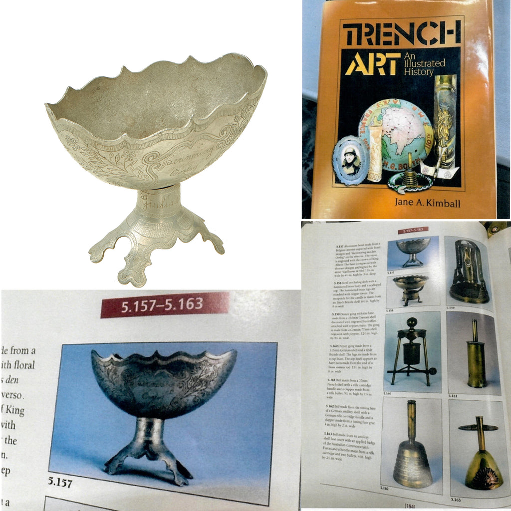 Original Belgian WWI Trench Art Belgian Canteen “Candy Dish” As Featured In The Book “Trench Art, An Illustrated History” by Jane Kimball on Page 194 Original Items