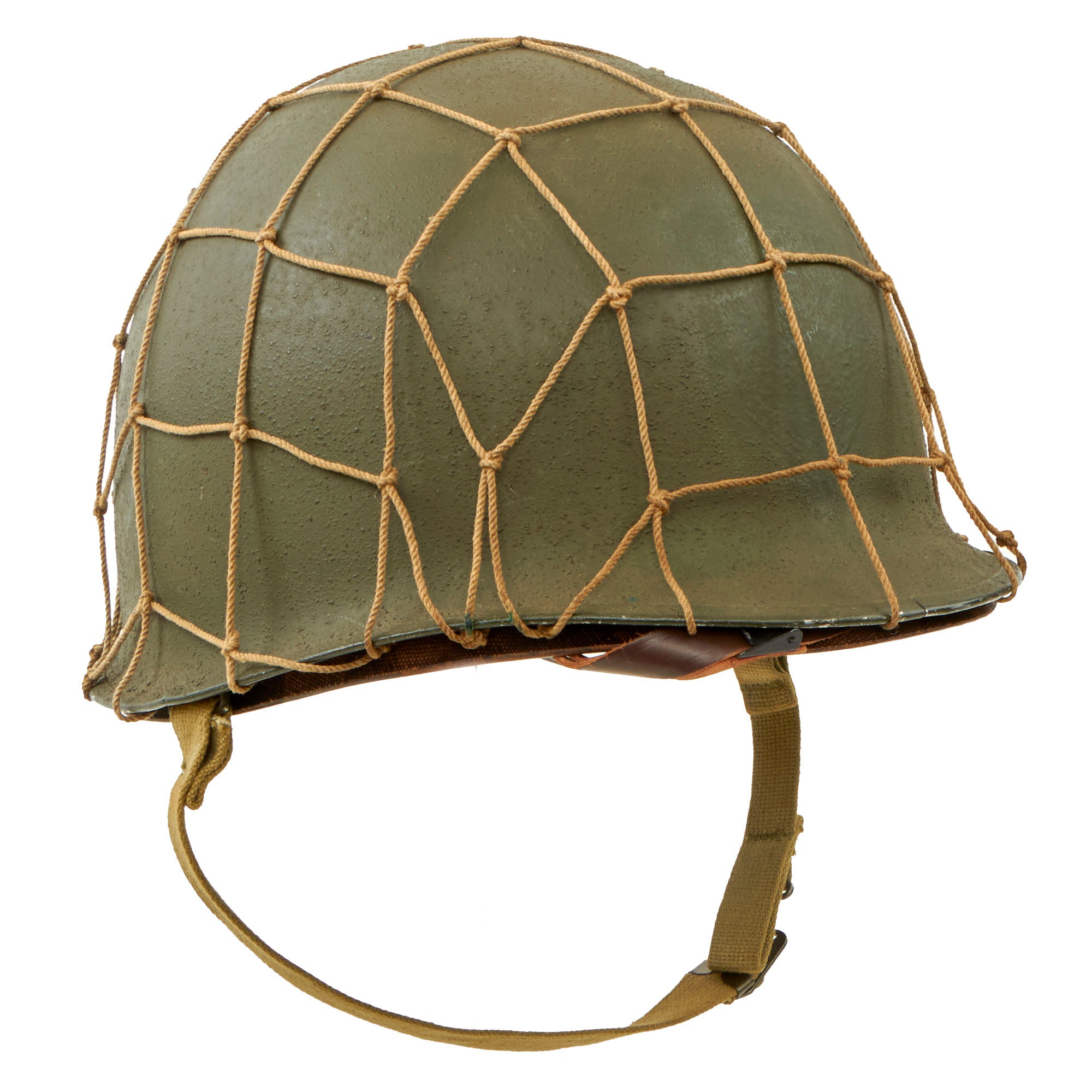 Original U.S. WWII 1943 M1 McCord Front Seam Fixed Bale Helmet with Ve ...