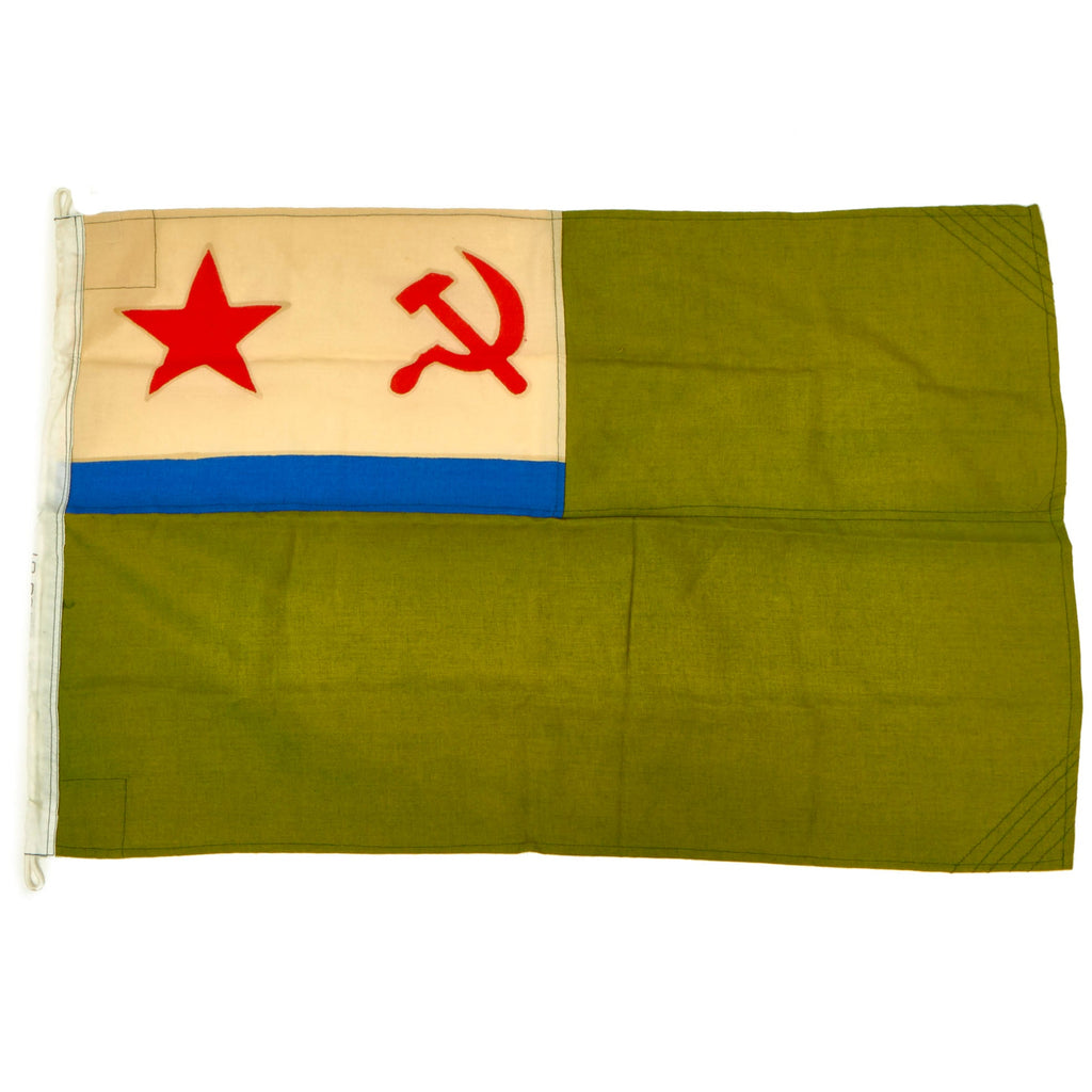 Original Cold War Era Soviet Naval flag flown by ships and vessels of the Border Guard Force, Dated 1981 - 37” x 24” Original Items