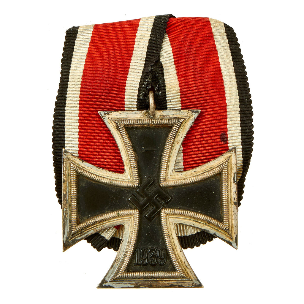 Original German WWII Wehrmacht Iron Cross 2nd Class 1939 mounted on Parade Ribbon Pin - EKII Original Items