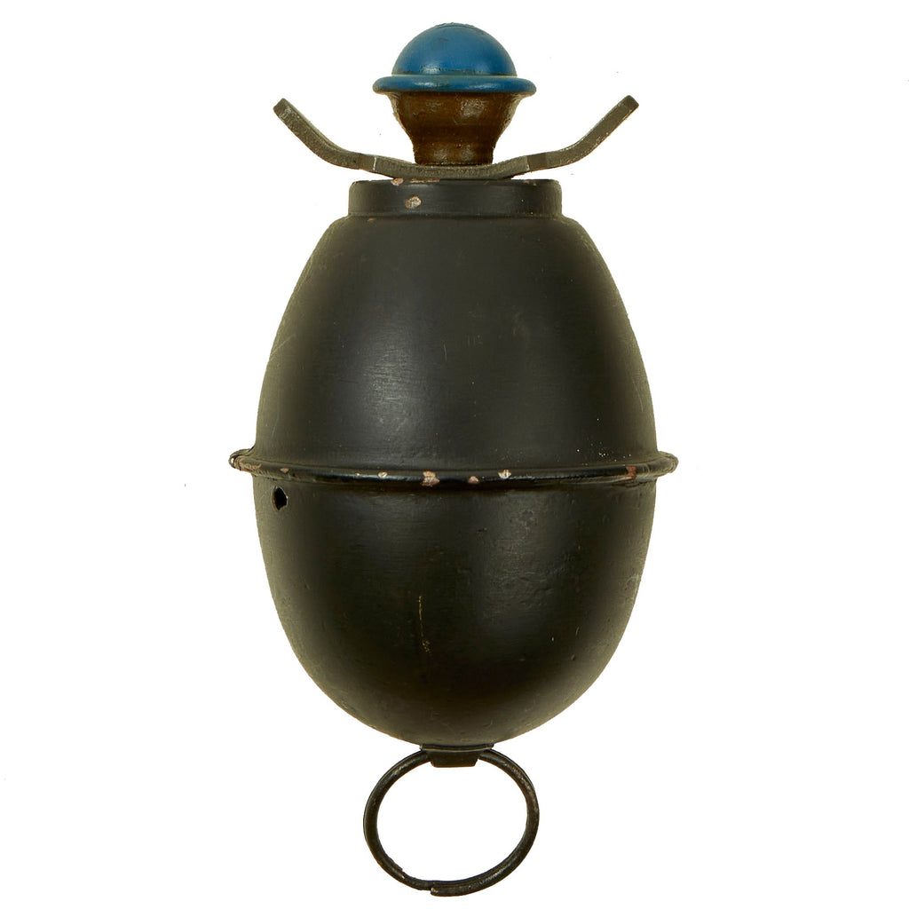 Original German WWII Model 39 Egg Hand Grenade with Original Fuze & Wings - Inert Eierhandgranate Original Items