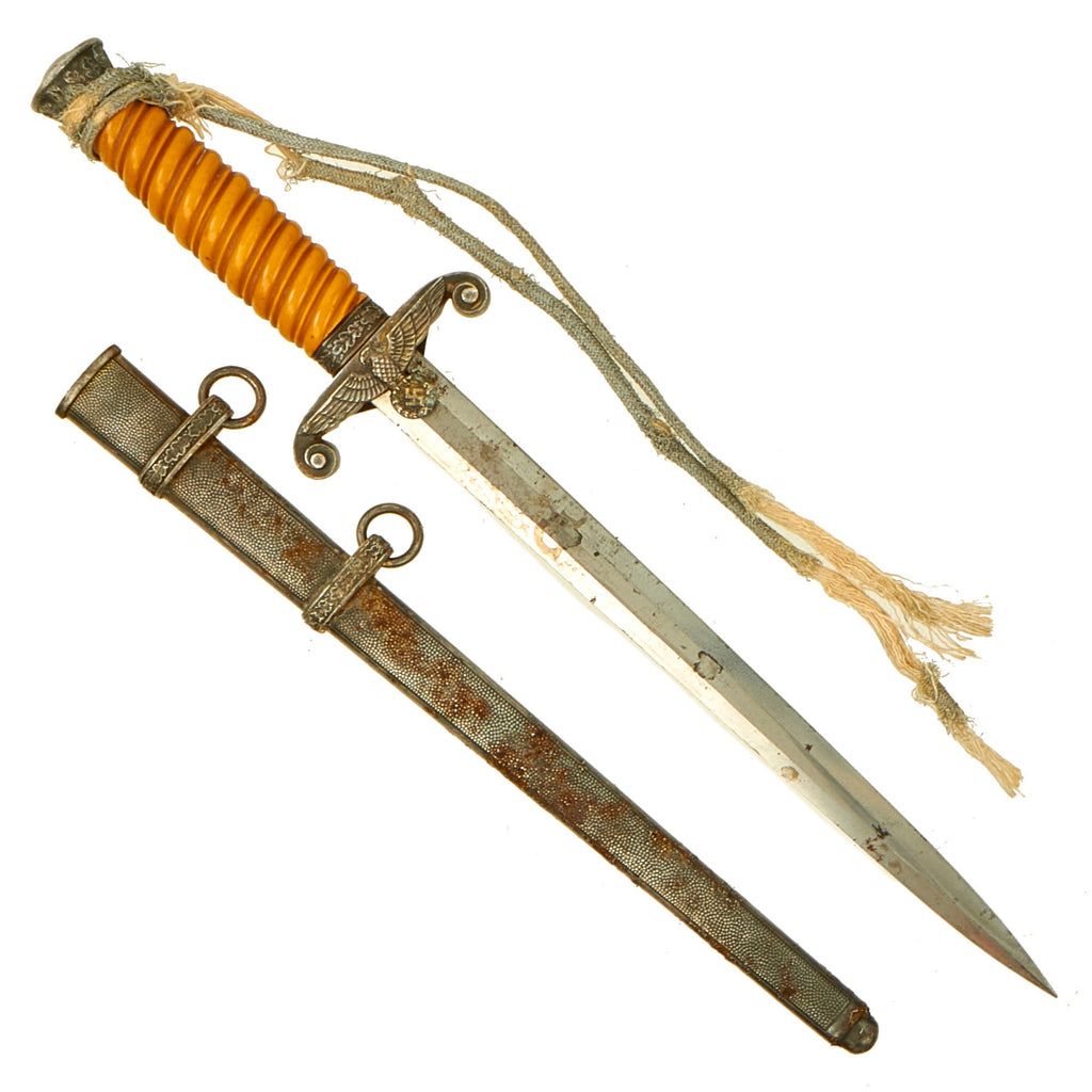 Original WWII German Army Heer Officer Dagger by Carl Eickhorn with Scabbard & Relic Portepee Original Items