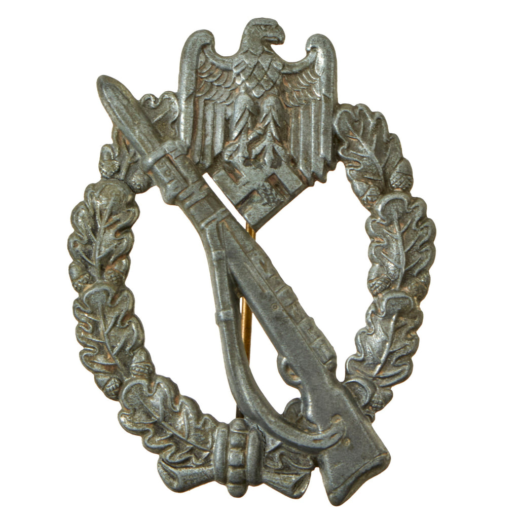 Original German WWII Unmarked Silver Grade Infantry Assault Badge Attributed to Sohni Heubach & Co. Original Items