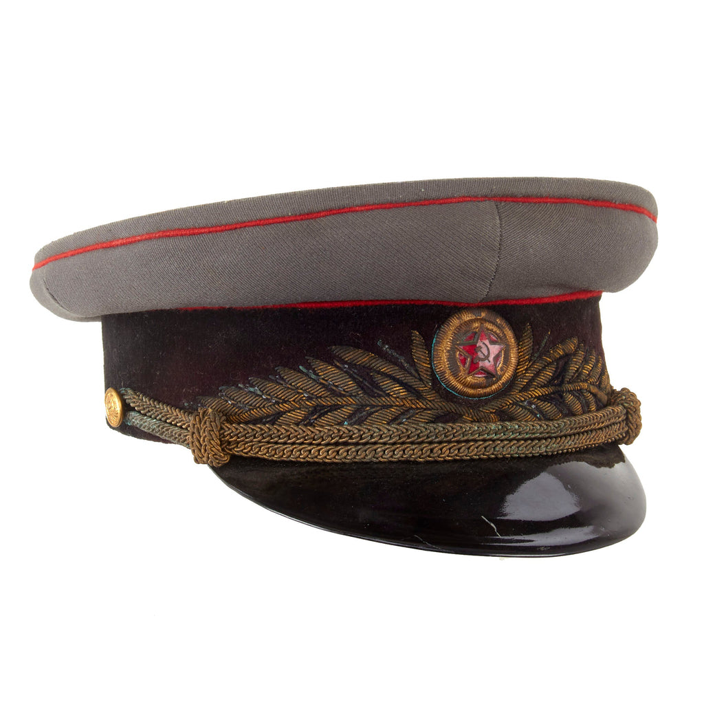 Original Soviet Russian WWII RKKA Artillery and Tank General Officer M35 Peaked Visor - - Formerly Part of the A.A.F. Tank Museum Original Items