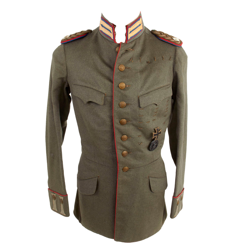 Original Imperial German WWI M-1915 Generalleutnant Waffenrock Feldgrau Tunic for Prince Karl Anton of Hohenzollern - 1st Dragoon Guards Original Items