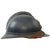 Original French WWI Issue Model 1915 Adrian Helmet in Horizon Blue with Artillery RF Badge and First Pattern Liner - Complete Original Items