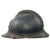 Original French WWI Issue Model 1915 Adrian Helmet in Horizon Blue with Artillery RF Badge and First Pattern Liner - Complete Original Items