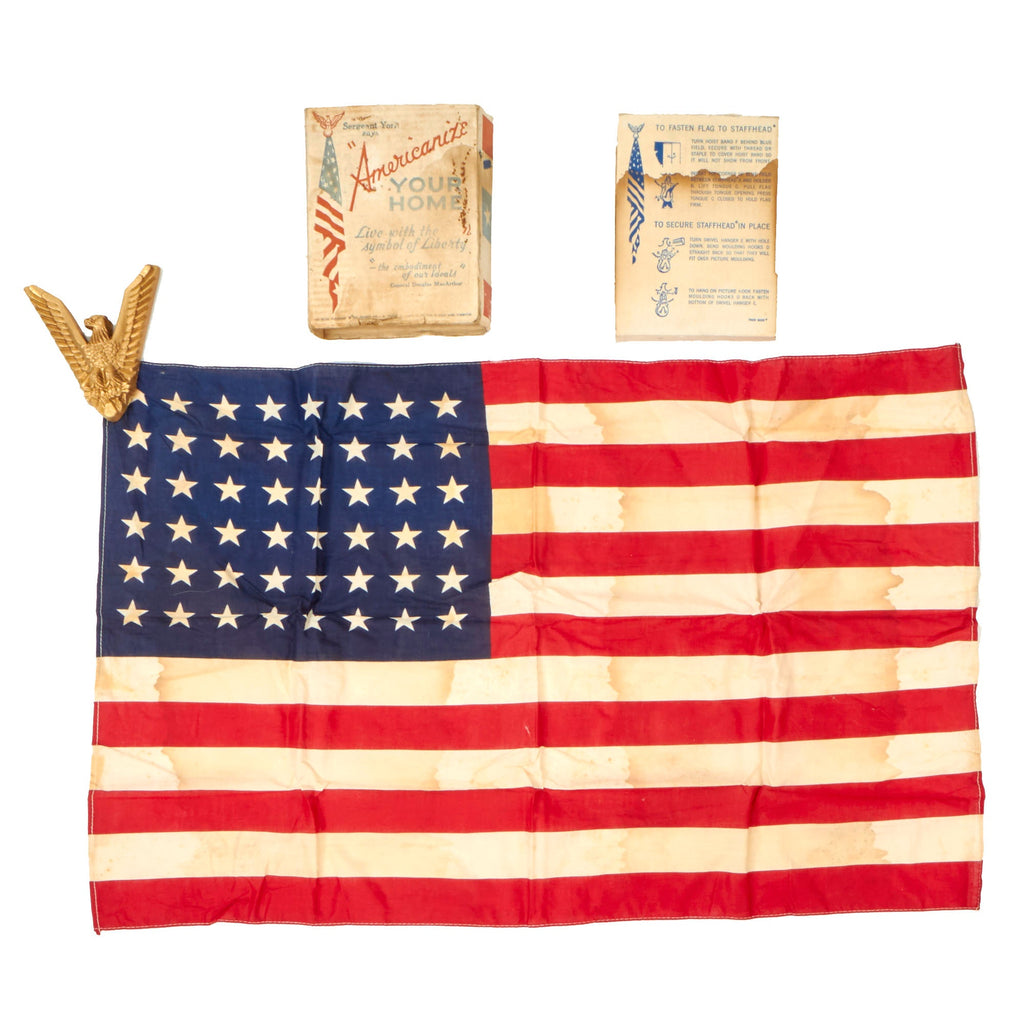 Original U.S. WWII 48 Star American Eagle Flag Kit by The Flag In Every Home Committee in Original Packaging Original Items