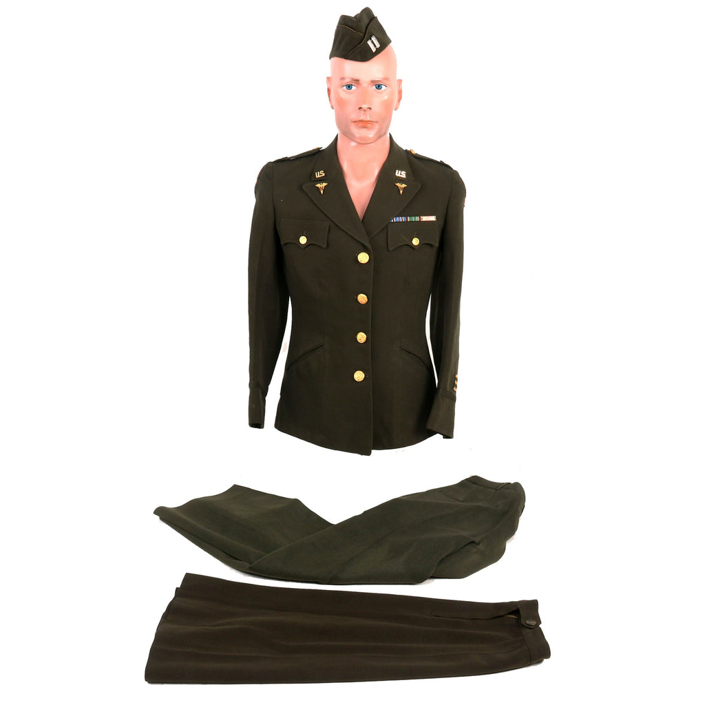 Original U.S. WWII US Army 5th Army Nurse Corps Officer’s Winter Service Class A Uniform Set Original Items