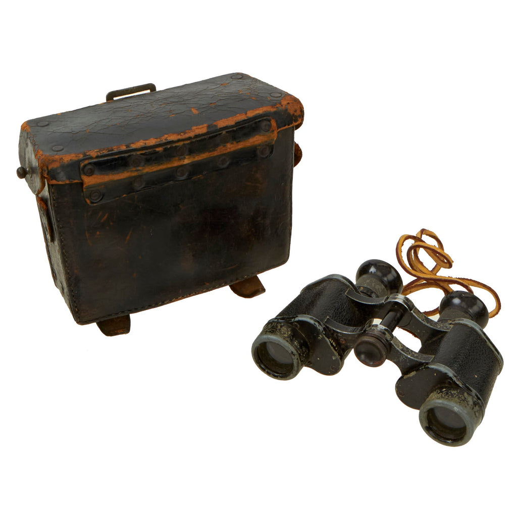 Original German WWI Fernrohr 03 Binoculars by Carl Zeiss with Leather Case