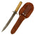 Original U.S. WWII Theater Made Fighting Knife With Spent 20mm Shell Casing Handle and  Leather Scabbard Original Items