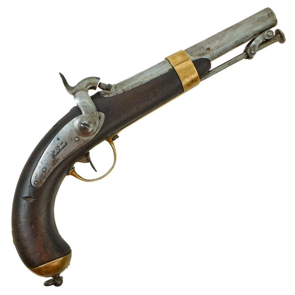 Original French Modèle 1837 Navy Percussion Pistol made at Châtellerault Arsenal with Belt Hook Original Items
