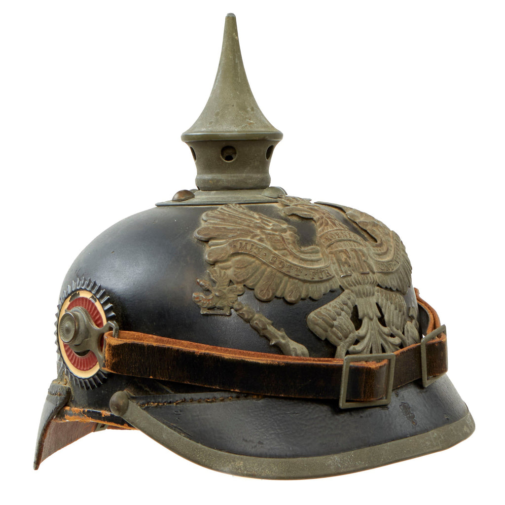 Original Imperial German WWI Complete Prussian EM/NCO Infantry M1915 Pickelhaube Spiked Helmet Original Items