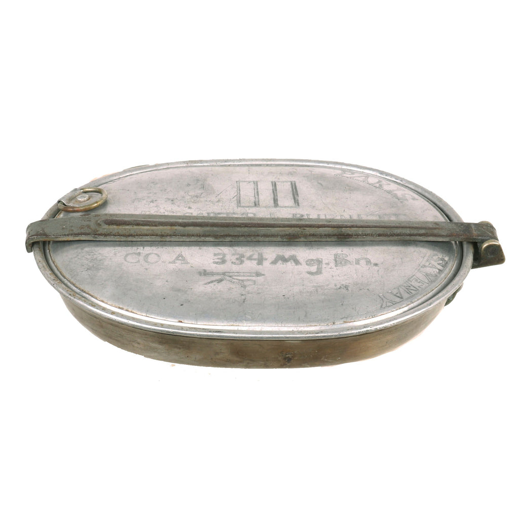 Original U.S. WWI Trench Art M1910 Mess Kit Named to Commander of Company A 334th Machine Gun Battalion, 87th Division Original Items