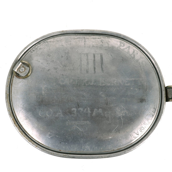 Original U.S. WWI Trench Art M1910 Mess Kit Named to Commander of Company A 334th Machine Gun Battalion, 87th Division Original Items