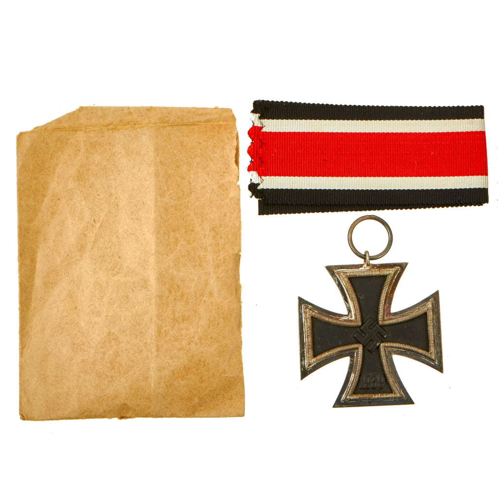 Original German WWII Wehrmacht Iron Cross 2nd Class 1939 with Ribbon in Paper Packet - EKII Original Items