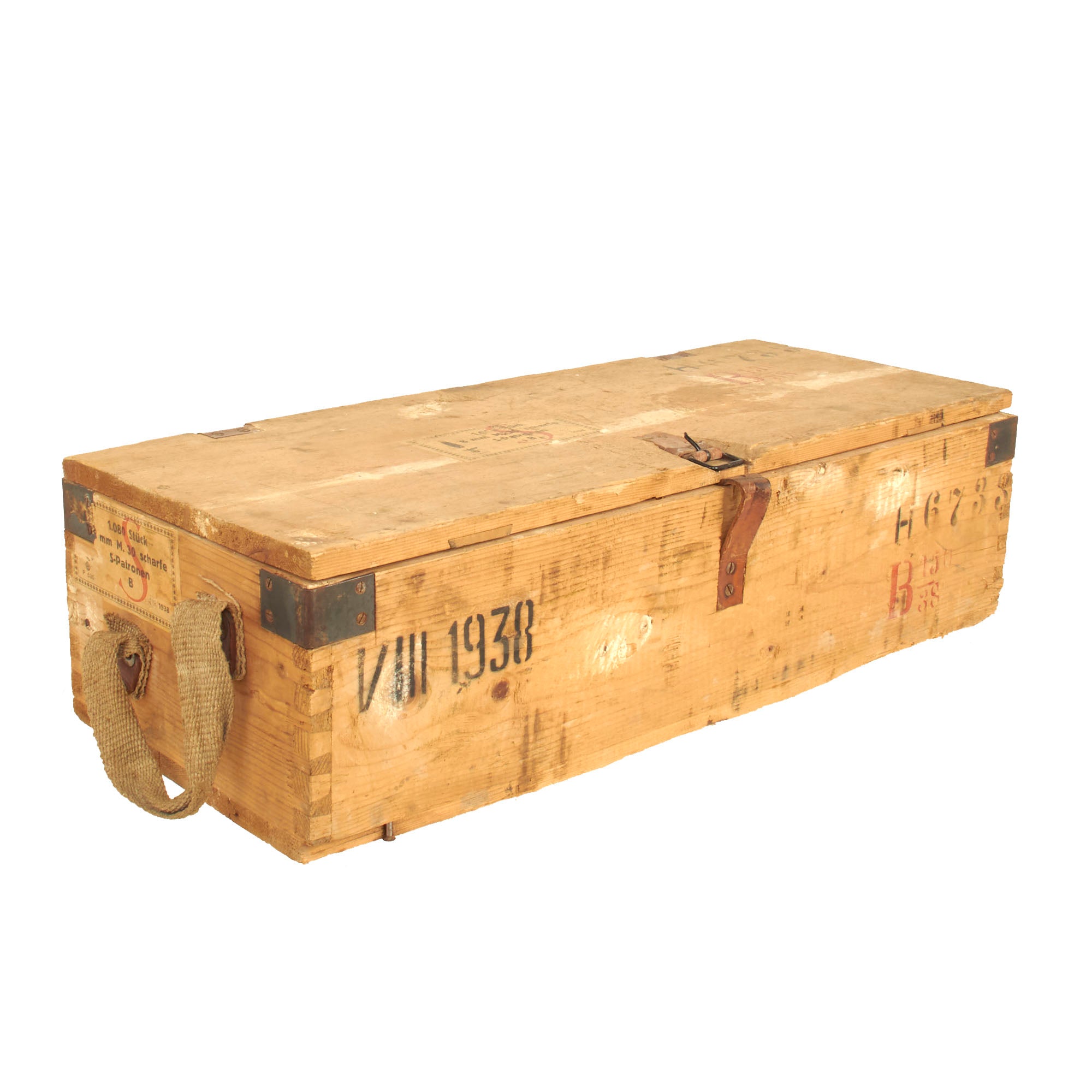 Original German WWII Austrian Mannlicher M30 8×56mmR Ammunition Crate ...