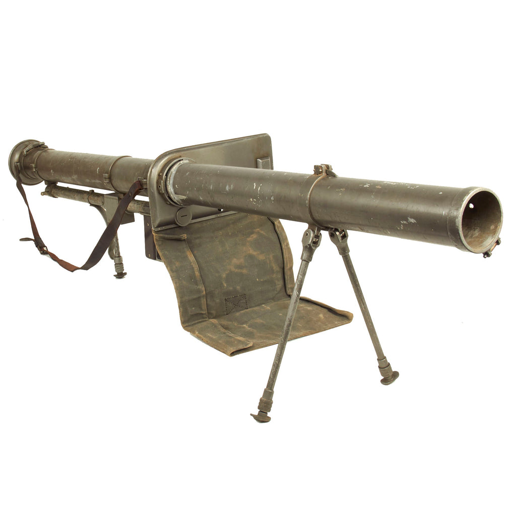 Original Spanish Inert 88.9mm Instalaza M65 Bazooka Anti-Tank Launcher with Canvas Face Shield Original Items