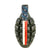 Original U.S. Cold War Era Oversized Resin Mk. II Pineapple Grenade with M213 Fuze & American Flag-Painted Spoon - Contemporary