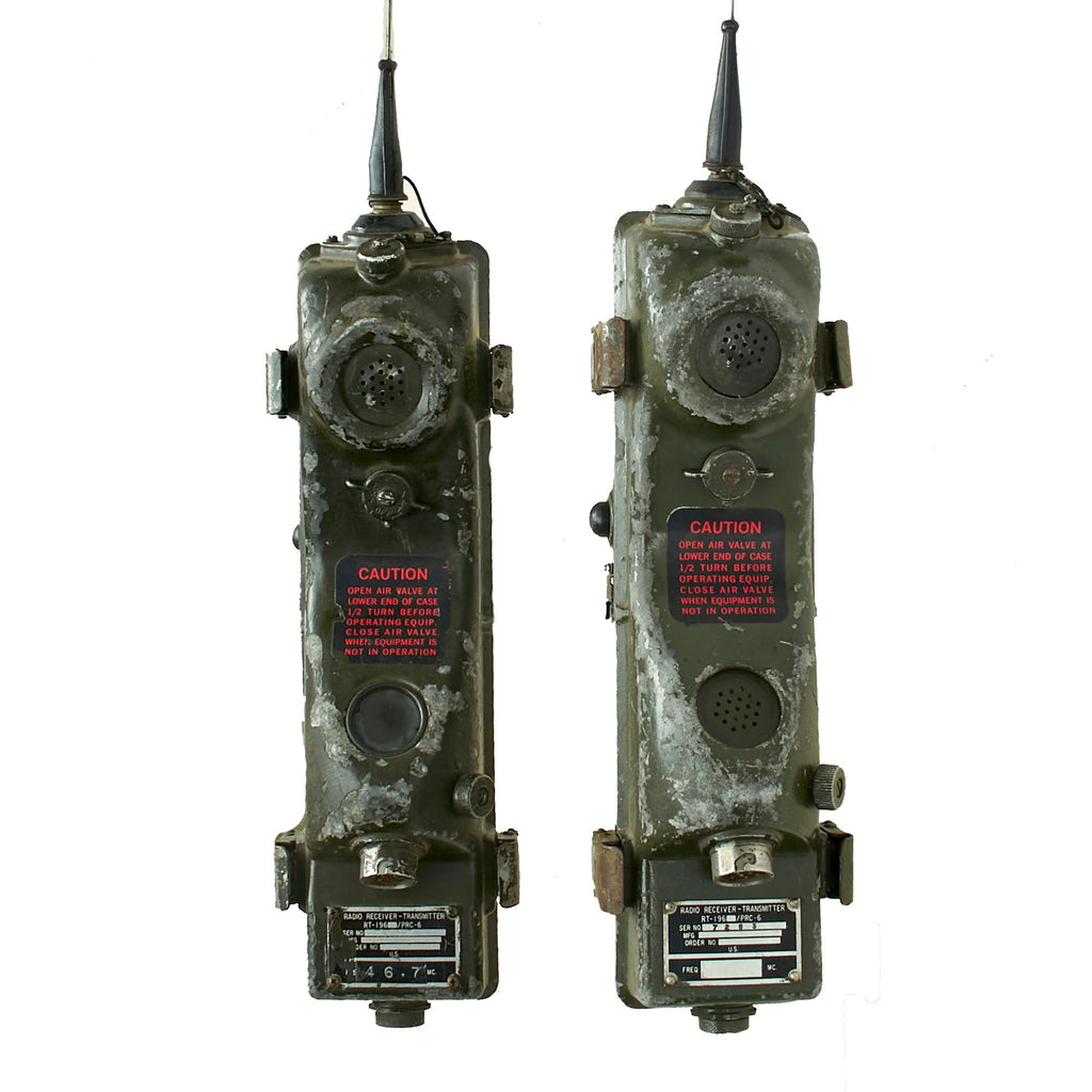 Original U.S. Vietnam War Era RT-196/PRC-6 Radio Receiver Transmitter Walkie Talkie Set of 2 Original Items