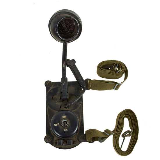 Original U.S. WWII Army Signal Corps T-26-A Chest Microphone Unit with Straps - Dated 1945