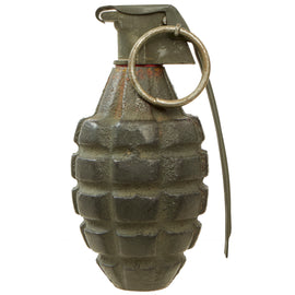 Original U.S. WWII Inert MkII Pineapple Grenade with Repainted Fuze