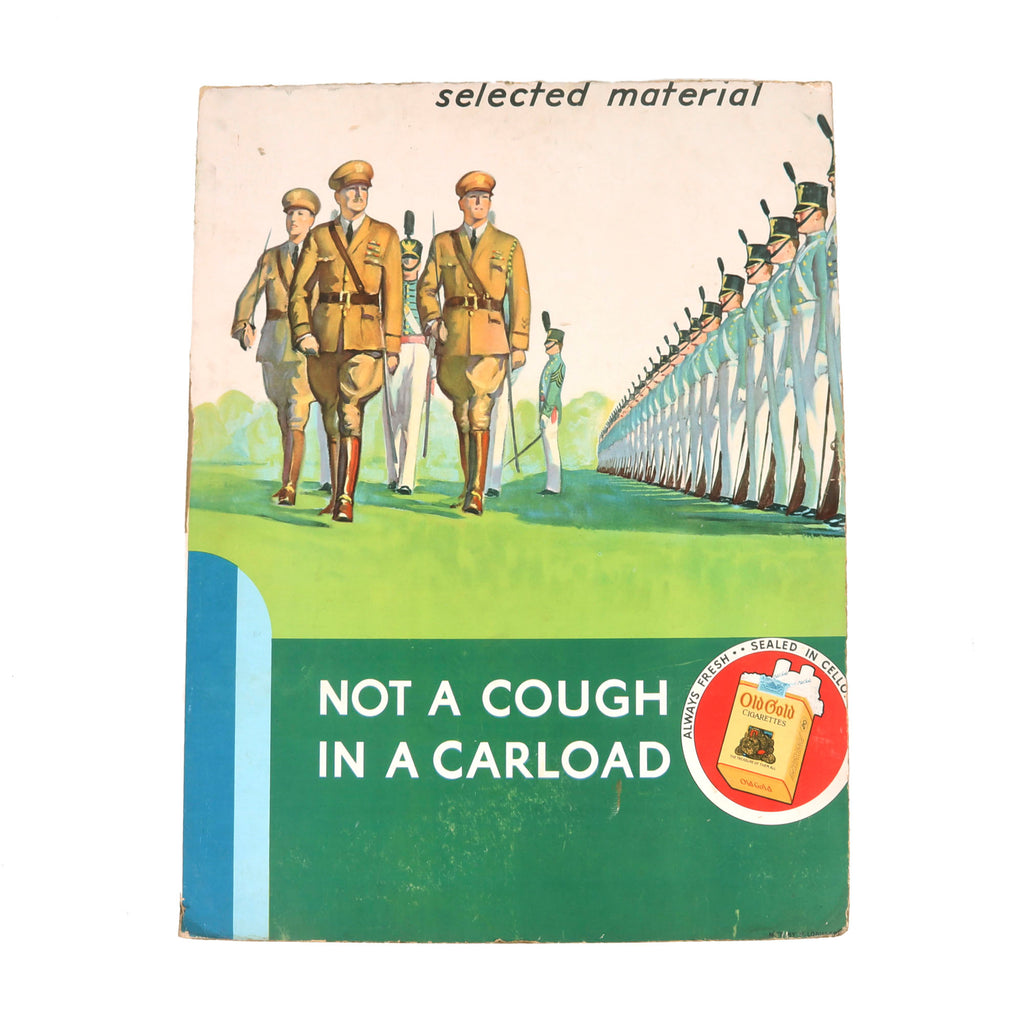 Original U.S. Pre-WWII Old Gold Cigarettes “Not a Cough in a Carload” Partial Advertisement Board - 22 x 27½”