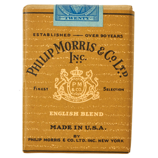 Original U.S. WWII Pack of Philip Morris Cigarettes - Unopened with Tax Stamp