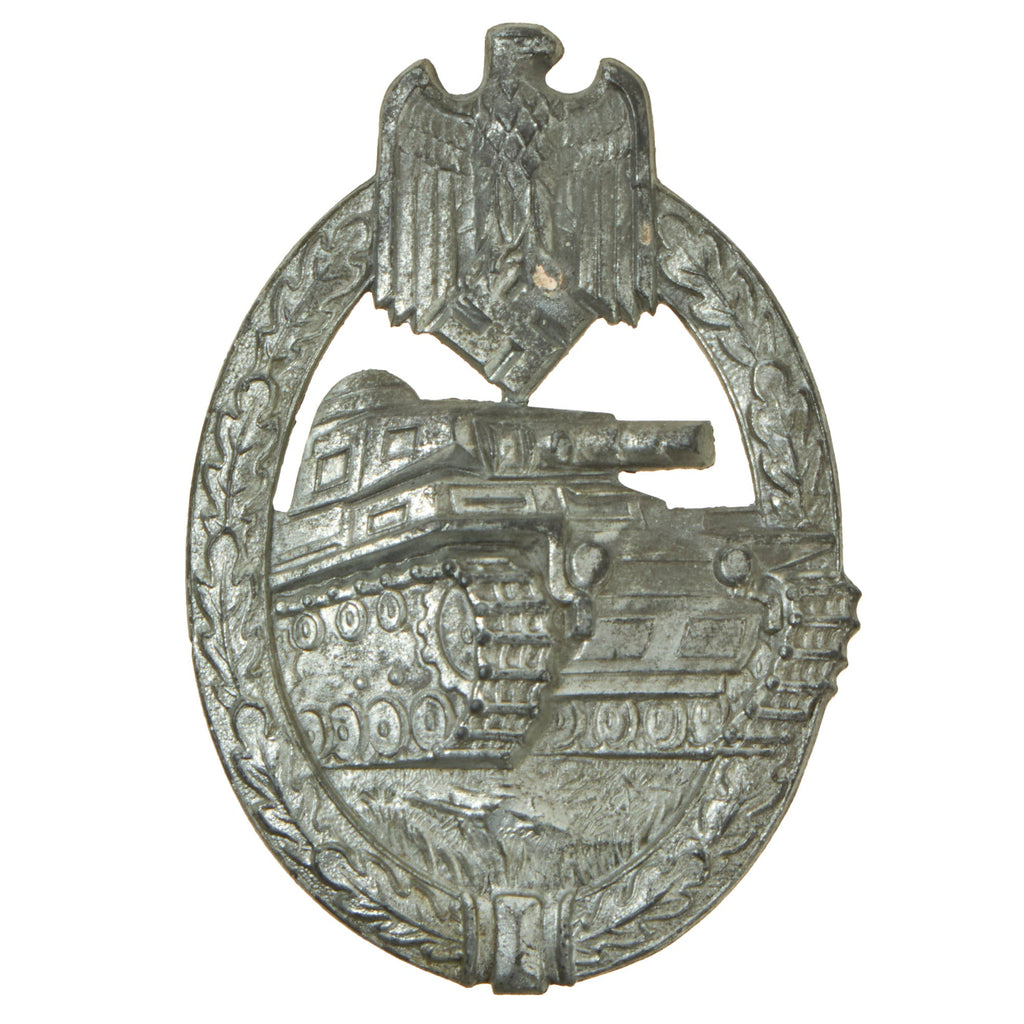 Original German WWII Panzer Assault Tank Badge by Hermann Aurich - Silver Grade