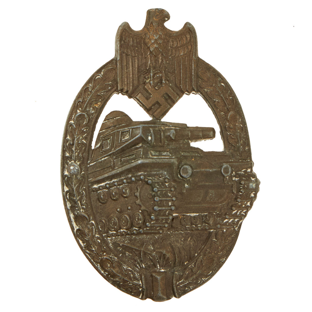 Original German WWII Panzer Assault Tank Badge by A. D. Schwerdt of Stuttgart - Bronze Grade Original Items