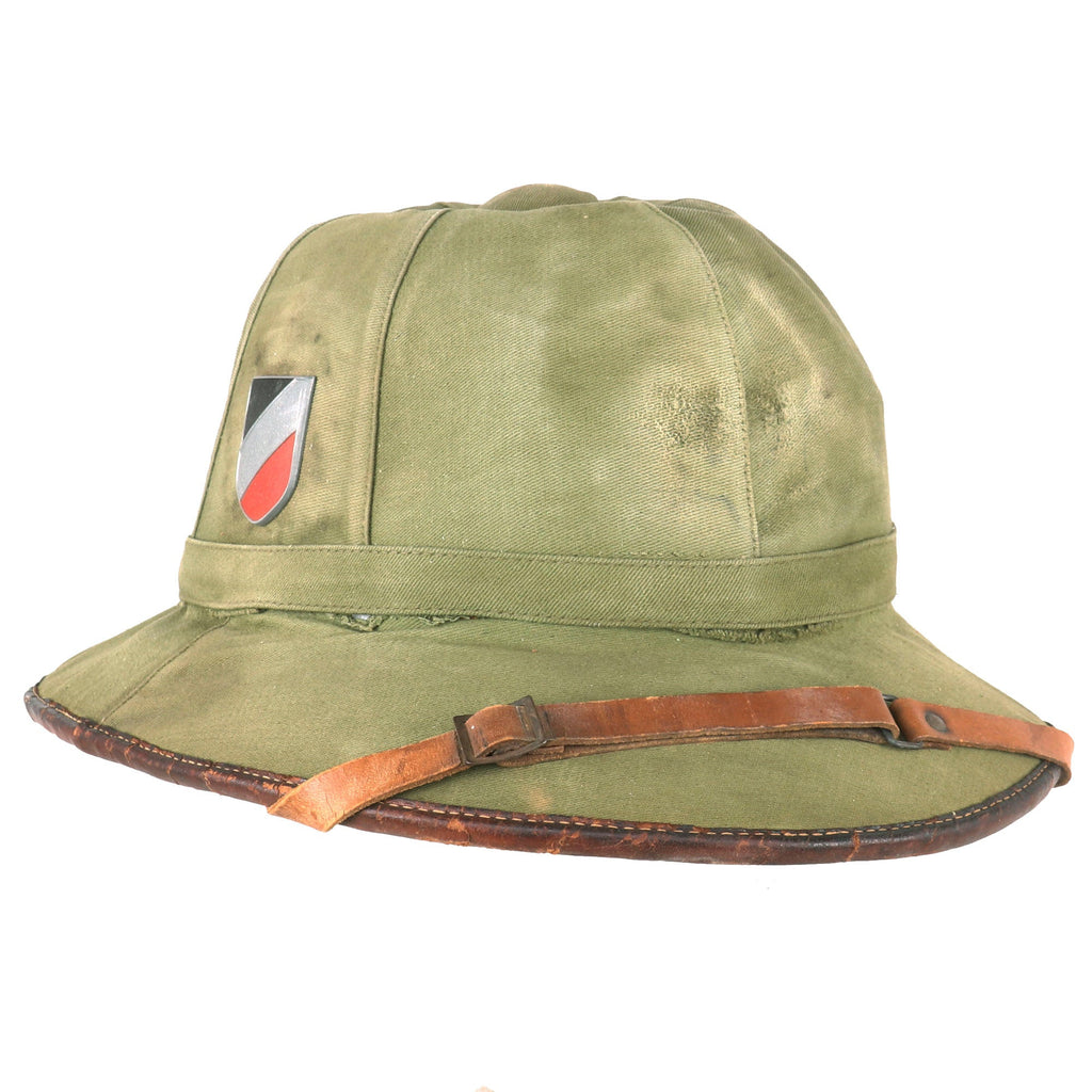 Original German WWII First Model Luftwaffe DAK Afrikakorps Green Tropical Sun Helmet - Size 58 Original Items