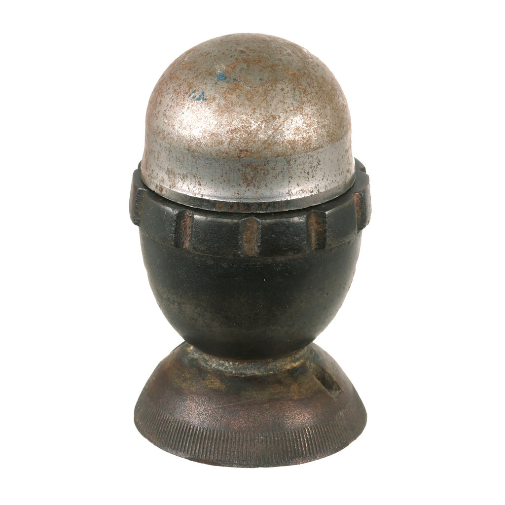 Original German WWI Trench Art Inert Egg Grenade & Artillery Fuse Candle Holder with Snuffer Original Items