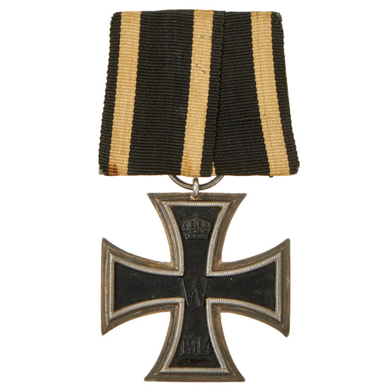 Original Imperial German WWI Prussian Iron Cross 2nd Class 1914 on Waffenrock Style Mounting - EKII Original Items